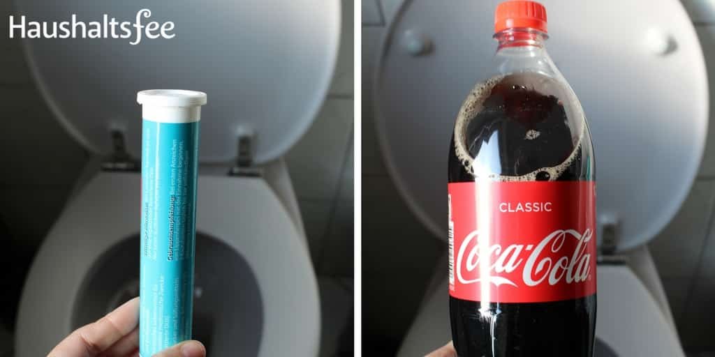 Toilette reinigen mit Cola und Vitamin C als Hausmittel. Auch stark verschmutzte Toilette reinigen.